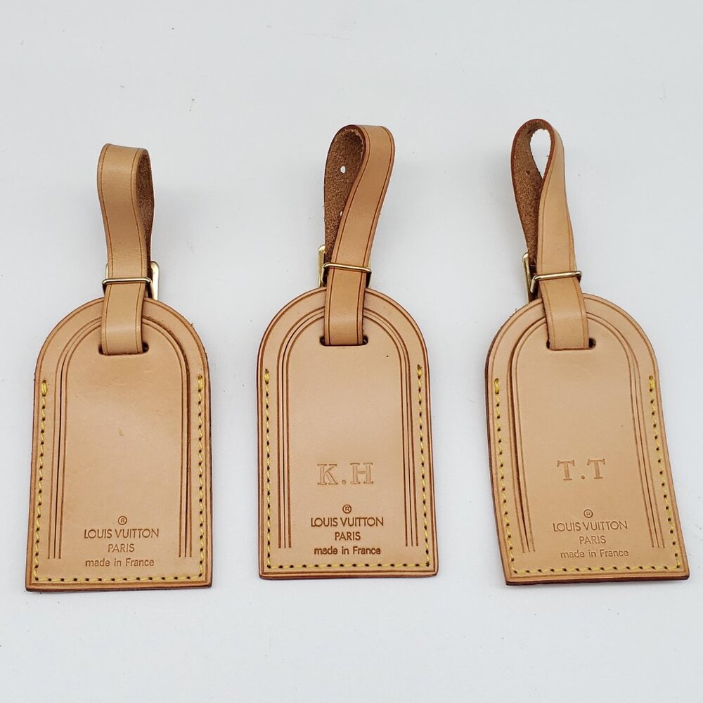 Authentic Louis Vuitton Tan Luggage / Name Tags With Initial T.T LC15-121025